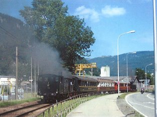 [Dampfzug anlässlich der Einweihung des Seetal-Krokodils De 6/6 vom 28. Juni 2008.]