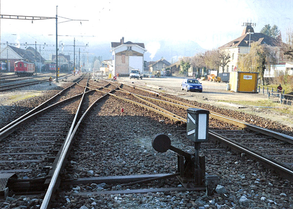 [Alte Weichenanlage vor dem Rückbau]