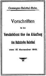 Titelblatt der Vorschriften